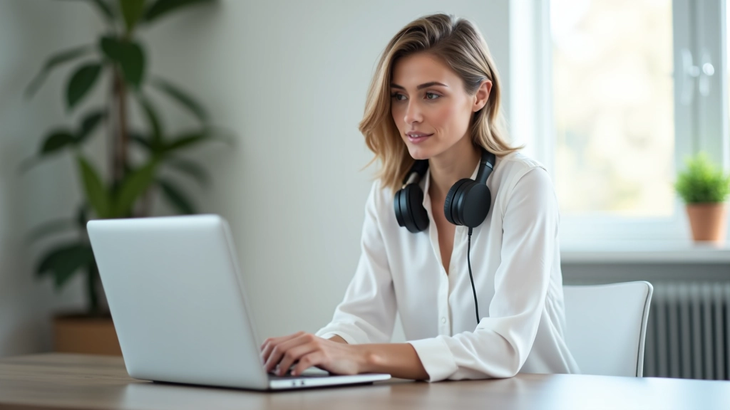Equipa em reunião virtual com câmaras e microfones ligados no portátil